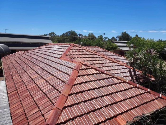cleaned terracotta roof tiles