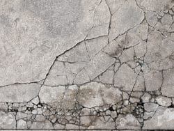 Badly cracked concrete