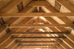 Framing in attic roof area