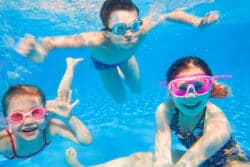 Kids playing in pool