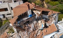House damaged by earthquake