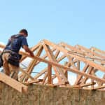 Roof trusses on a house