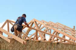 Roof trusses on a house