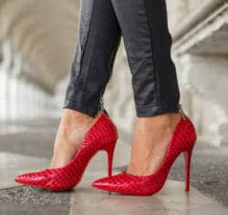 High heeled shoes