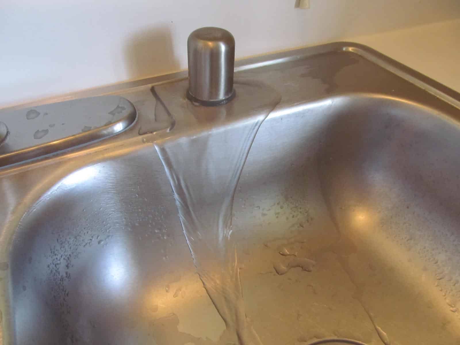 kitchen sink with air gap hole