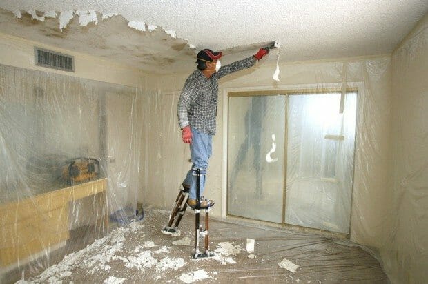 How to remove popcorn ceiling asbestos