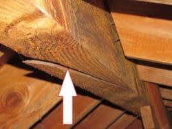 Ridge beam cracked roof