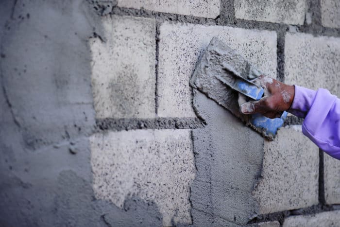 CMU block wall, troweling on stucco or skim coat