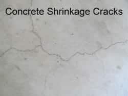 Shrinkage cracks in concrete