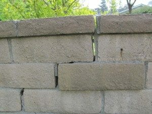 Cracked block wall