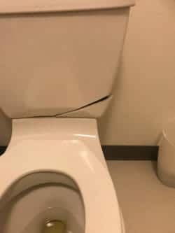 Cracked toilet tank
