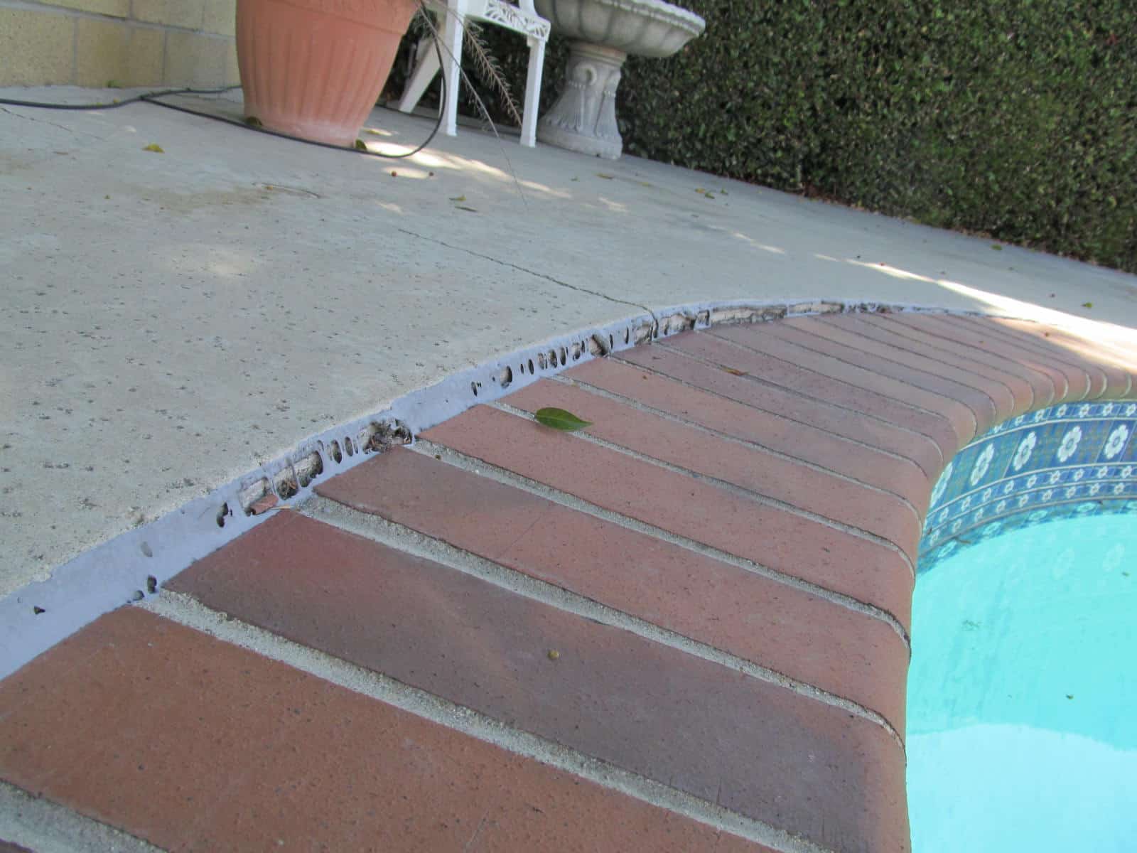 Ed Or Shifted Pool Coping Causes, How To Seal Pool Coping Tiles