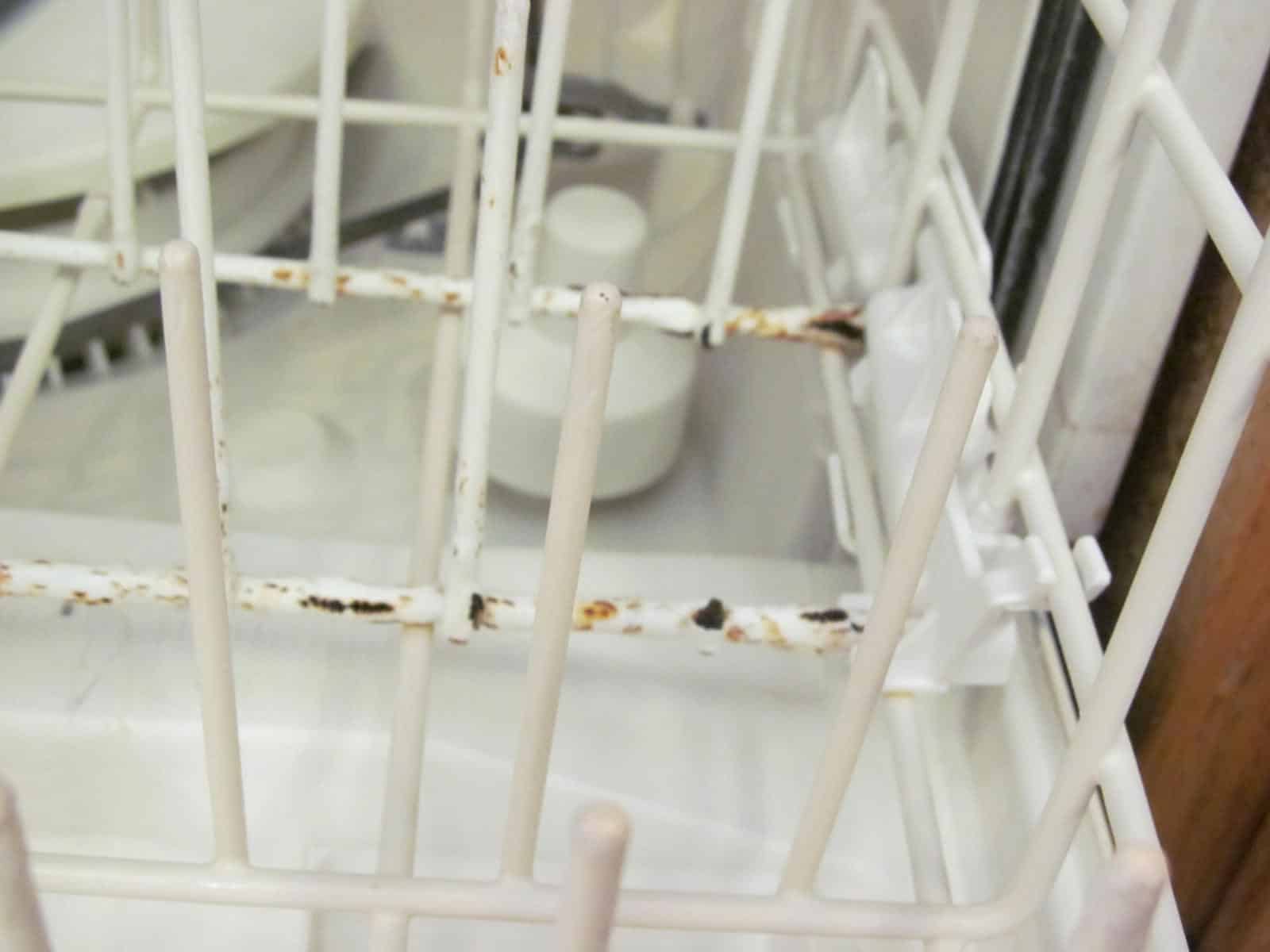 Dishwasher Issues Rusted Trays, Wheels Missing, Leaking and Damaged