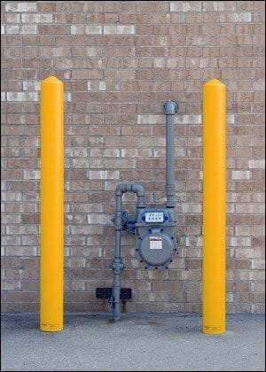 gas meter protection bollards called steel
