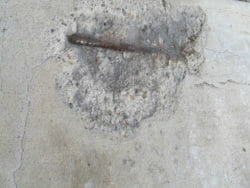 Concrete spalling rebar