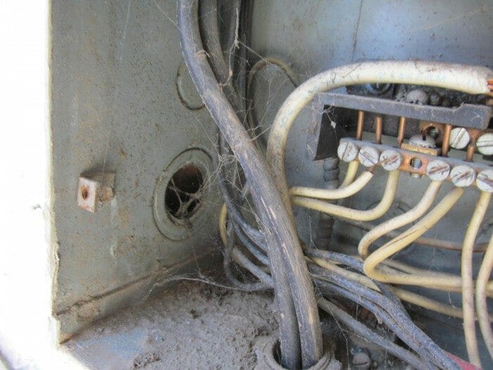 Missing knockout in electrical panel