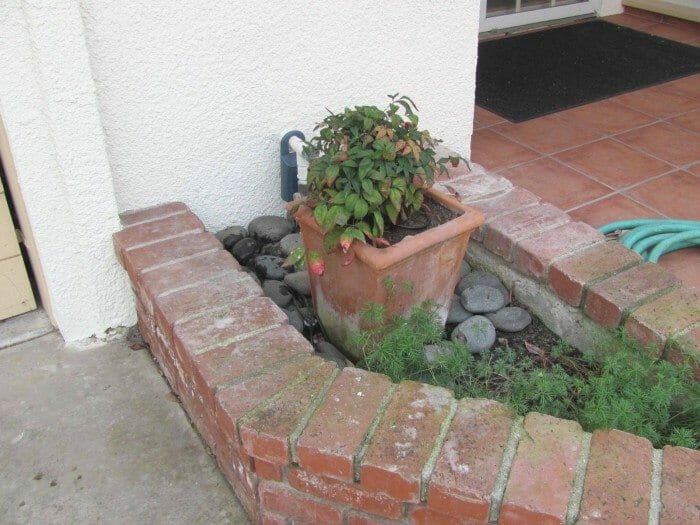 Planter against a homes wall or siding