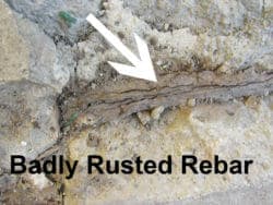 Badly rusted rebar