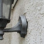 Exterior Light Not Caulked or Sealed At Wall