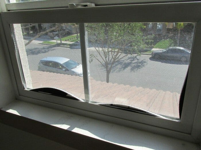 broken pan of doublepane vinyl window