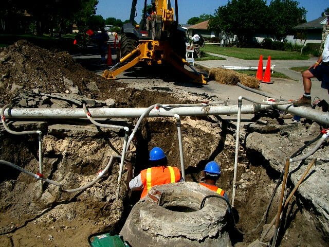 Sewer line in street
