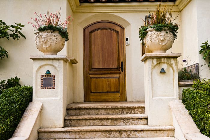 Stucco House with Steps