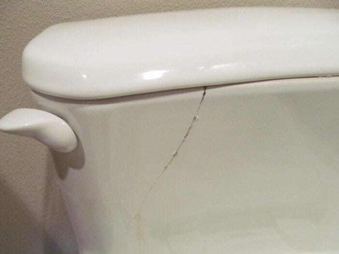 Cracked toilet tank