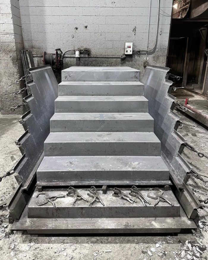 concrete precast stairs leaving a mold